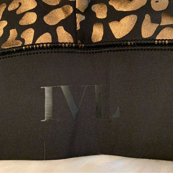 IVL Collective Gold Black Metallic Cheetah Chi Chi Foil Sportbra Sz 8 Activewear - Picture 4 of 9
